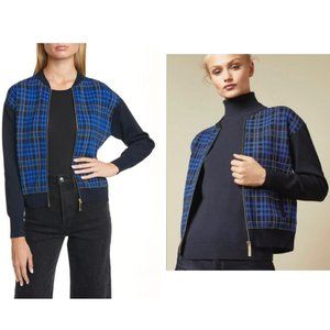 NEW • Ted Baker Leolli Checked Woven Jacket In Blue